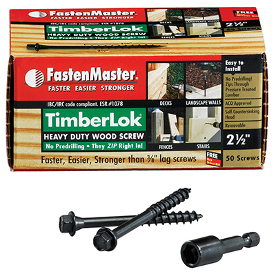 FastenMaster FMTLOK212-50 Wood Screws TimberLok No. 10 S X 2-1/2" L Galvanized Galvanized