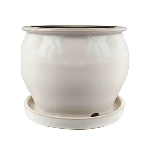 Studio Planter, Cream White Glazed Ceramic, 4-In. - pack of 8