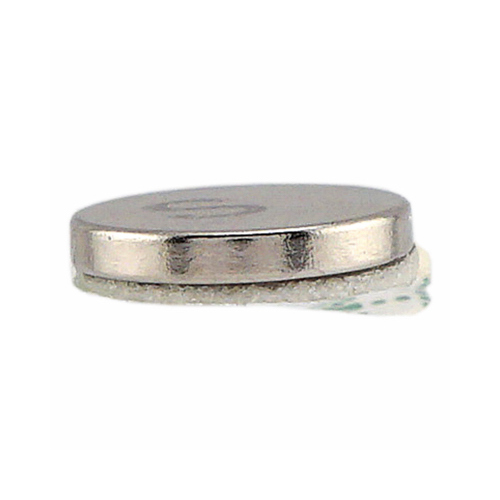 Disc Magnets with Adhesive 0.375" L X 0.375" W Silver 1.68 lb. pull Nickel Plated