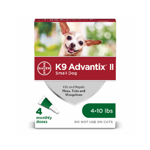 K9 Advantix II 00724089203489 Flea And Tick Prevention & Treatment for Dogs 4-10-Lbs., 4 Doses  pack of 4