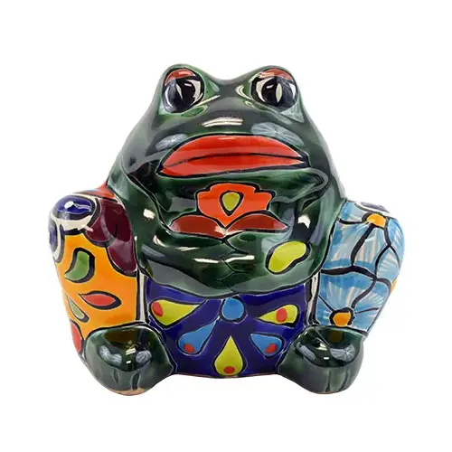 Ceramic Planter, Frog, Double-Fired, Hand-Painted, 7-In. - pack of 4