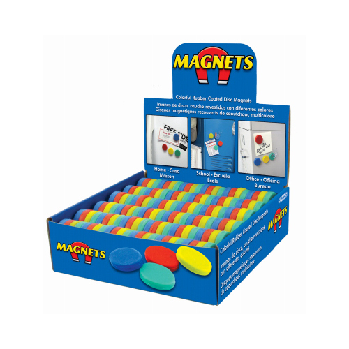 sofa jernbane Australien Master Magnetics 07791X144DSP Rubber Disc Magnet, 1-In., Assorted Colors