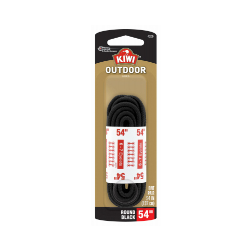 Round Boot Laces, Black, 54-In.