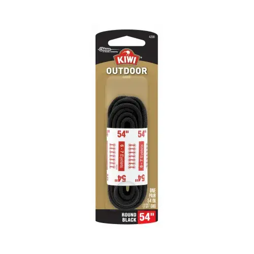 Round Boot Laces, Black, 54-In. - pack of 3