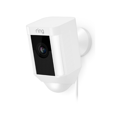 Spotlight Cam Wired Outdoor Rectangle Security Camera, White