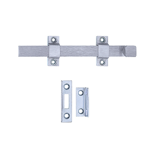 26D Strap Bolt, Satin Chrome, 8-In.