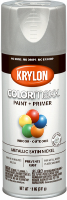 KRYLON K05589007 COLORmaxx Spray Paint, 12 oz, Aerosol Can Nickel