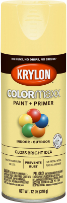 KRYLON 5507 COLORmaxx Spray Paint, Gloss, Bright Idea, 12 oz, Aerosol Can