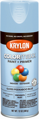 KRYLON 5530 COLORmaxx Spray Paint, Gloss, Peekaboo Blue, 12 oz, Aerosol Can