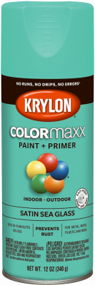 KRYLON 5576 COLORmaxx Spray Paint, Satin, Sea Glass, 12 oz, Aerosol Can