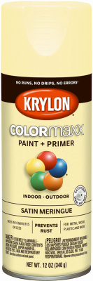 KRYLON DIVERSIFIED BRANDS 5570 COLORmaxx Spray Paint + Primer, Satin Meringue, 12-oz.