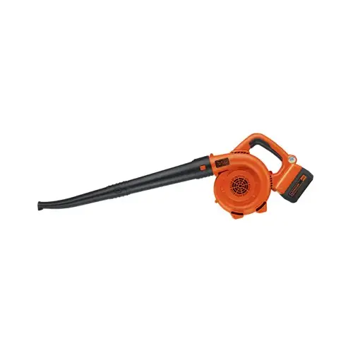 Sweeper, 2.6 Ah, 36 V Battery, Lithium-Ion Battery, 120 cfm Air, 60 min Run Time, Black/Orange
