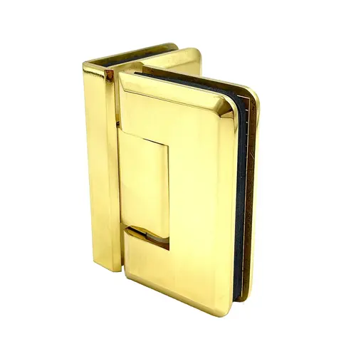 Brixwell H-P90GTG5-PB Premier Series Glass To Glass Mount Shower Door Hinge 90 Degree W/5 degree Pin Polished Brass