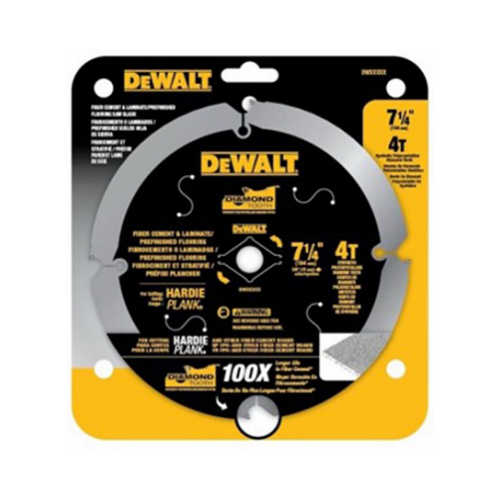 Circular Saw Blade, 7-1/4 in Dia, 5/8 in Arbor, 4-Teeth, Polycrystalline Cutting Edge