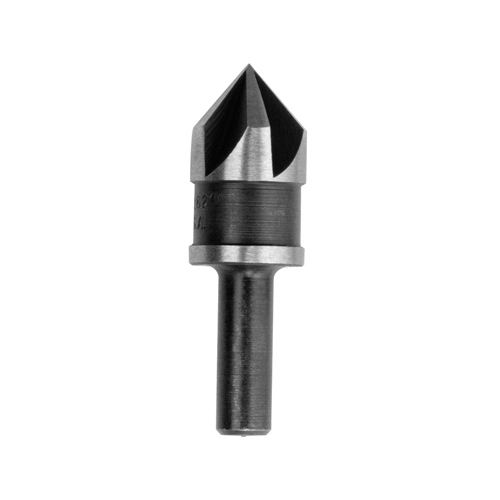 Drill Bit, 3/8 in Dia, 1-5/8 in OAL, Countersink, 5-Flute, 1/4 in Dia Shank, Round Shank Black Oxide