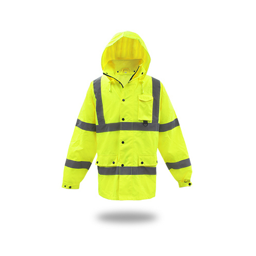 Rain Jacket Hi-Vis Yellow Polyester XL Yellow