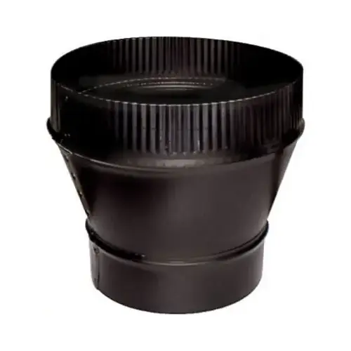 Black Stove Pipe Flue Increaser, Large End Crimp, 24-Ga., 4 x 5-In.