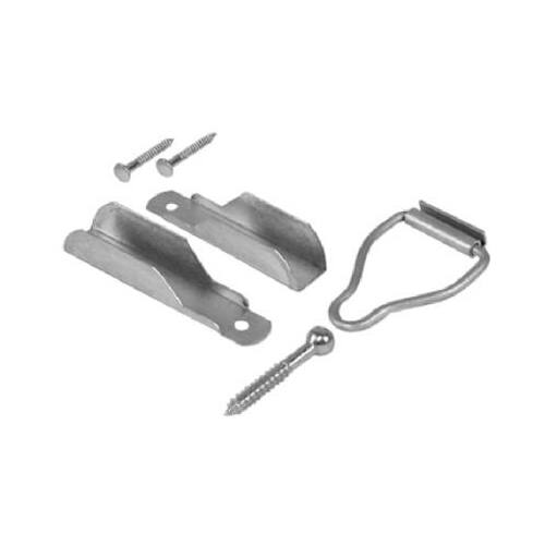 Top Hanger and Bottom Latch, Aluminum, Mill, For: 3/8 in Screen Frame - pack of 6