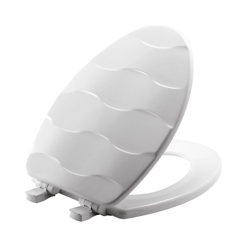 Mayfair 133SLOW-000 133SLOW 000 Toilet Seat, Elongated, Wood, White, Easy Clean and Change Hinge