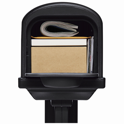 Gibraltar Mailboxes GCL10000B Double Door Mailbox Classic Plastic Post Mount Black Powder Coated