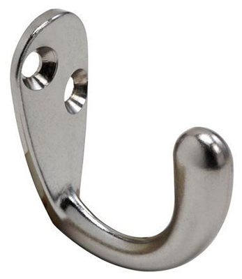 National Hardware N830-144 SPB1425 Robe Hook, 1-Hook, Zinc, Satin Chrome