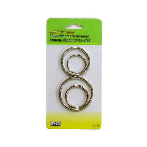 Key Ring, Split Ring, 1, 1-1/2, 1-1/4, 3/4 in Ring