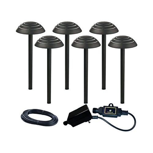 RIMPORTS LLC GL33604BK LED Path Light, Black Aluminum, 55 Lumens, 1.7-Watt, 6-Pc.