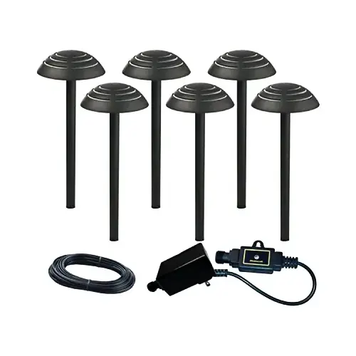 LED Path Light, Black Aluminum, 55 Lumens, 1.7-Watt, 6-Pc.