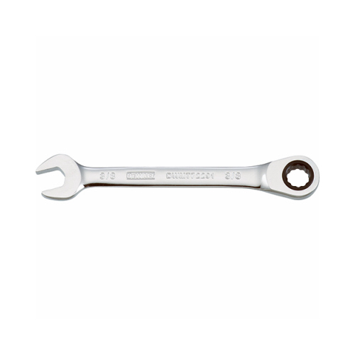 Combination Wrench, SAE, 3/8 in Head, 5-5/32 in L, 12-Point, Chrome, Comfort-Grip Handle