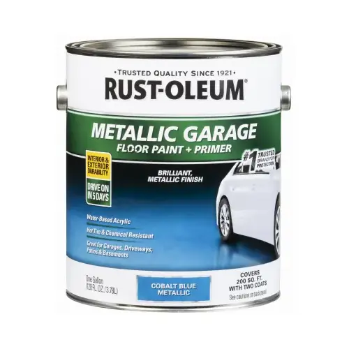 Concrete and Garage Floor Paint, Metallic, Cobalt Blue, 1 gal