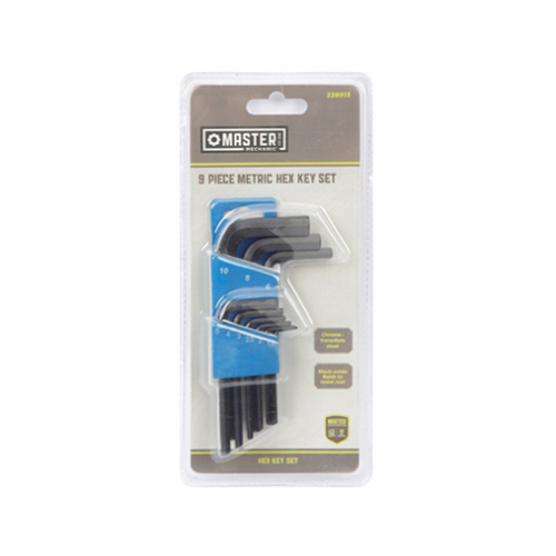 Metric Hex-L Key Set, Short-Arm, 9-Pc.