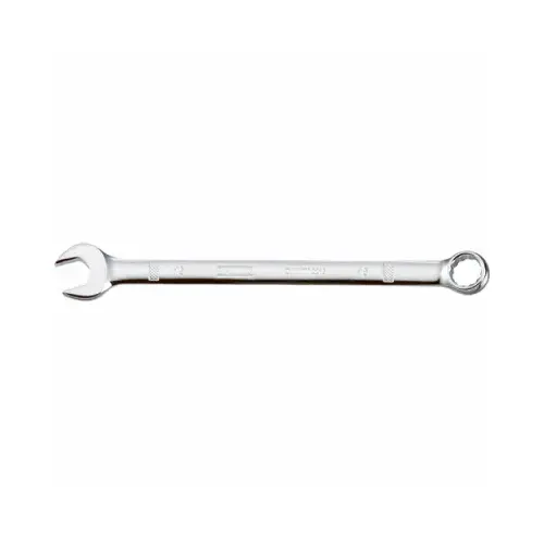 Combination Wrench, Metric, 15 mm Head, 7-7/8 in L, 12-Point, Chrome, Comfort-Grip Handle