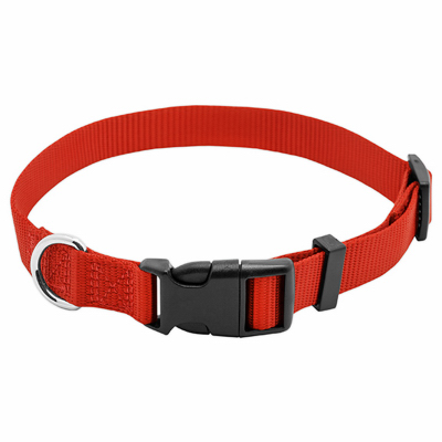 Pet Expert PE223996 Dog Collar, Adjustable, Red Nylon, Quadlock Buckle, 3/4 x 14 to 20-In.