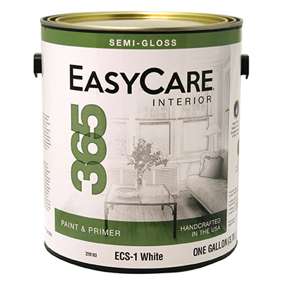 TRUE VALUE MFG COMPANY ECS1-GL 365 Interior Latex Wall Paint & Primer In One, Semi Gloss, Tintable White, Gallon