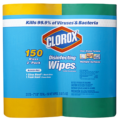 CLOROX 01599 Disinfecting Wipes, 75-Ct Pair