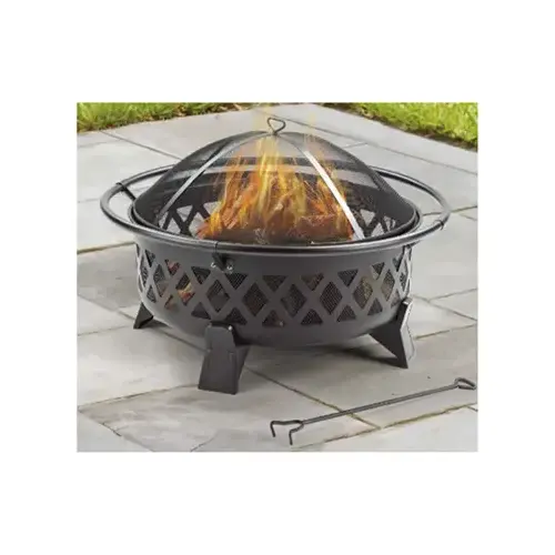 Four Seasons Courtyard SRFP11716 Lattice Fire Pit, Steel Legs, 35 x 35 x 22-In.