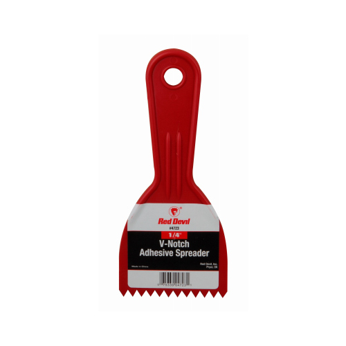 Red Devil 4723 Plastic Adhesive Spreader, V-Notch, 1/4 x 3-In.