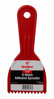 Red Devil 4723 Plastic Adhesive Spreader, V-Notch, 1/4 x 3-In.