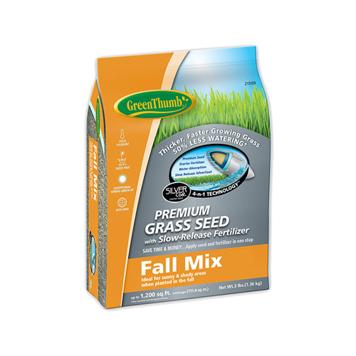 Barenbrug GREUN220 Premium Coated Fall Turfgrass Seed Mix, 3-Lbs., Covers 1,200 Sq. Ft.