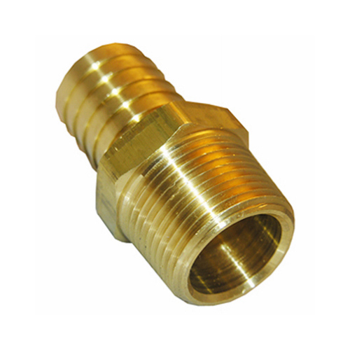 Pipe Fitting, Hose Barb Adapter, 1/4 MPT x 3/8-In. Brass - pack of 6