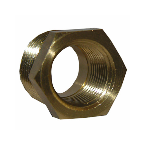 Pipe Fitting, Reducing Hex Bushing, Lead-Free Brass, 1/2 Male x 3/8-In. FPT - pack of 6