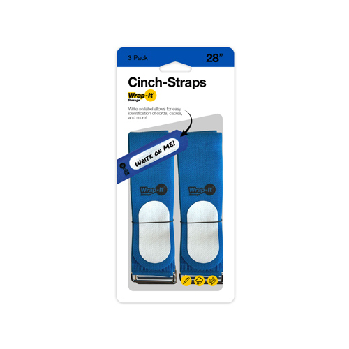 Cinch-Strap Storage Straps, Blue, 28-In - pack of 5