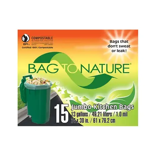 INDACO MFG LTD MBP24205 Tall Kitchen Bags, 13-Gal., 15-Ct. Green