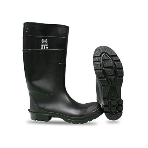 Waterproof Knee Boots, Non Slip Soles, Black PVC, 16-In., Size 11