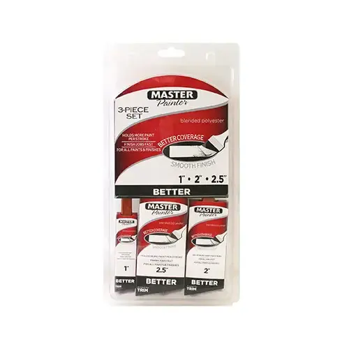 TRUE VALUE APPLICATORS 40313TVS 3-Pc.Angle Sash Paint Brush Set pack of 3