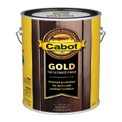 CABOT/VALSPAR CORP 19473-07 Gold Ultimate Exterior Wood Finish, Moonlit Mahogany, Low VOC, 1-Gallon