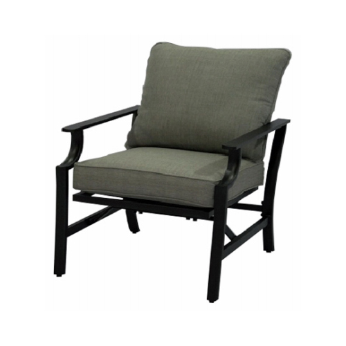 Evanston Deep-Seating Patio Rocker Chair, Dove Gray Olefin With Gray Steel Frame