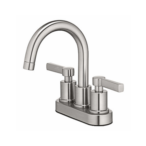 HomePointe 242437 Mid-Arch Lavatory Faucet, 2-Handle, Brushed Nickel