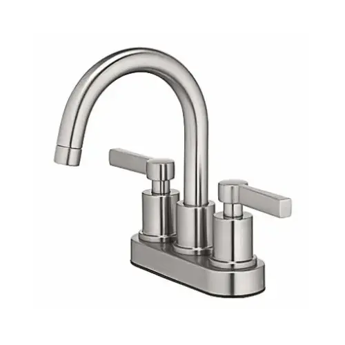 Mid-Arch Lavatory Faucet, 2-Handle, Brushed Nickel