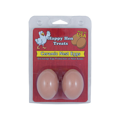 Happy Hen Treats 17055 Ceramic Nest Eggs, Brown Pair